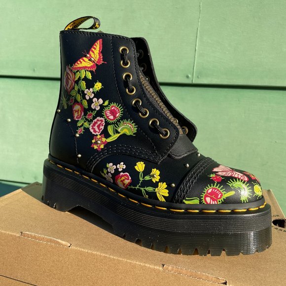Dr. Martens |  Sinclair Floral Bloom Leather Platform Boots - Picture 1 of 15
